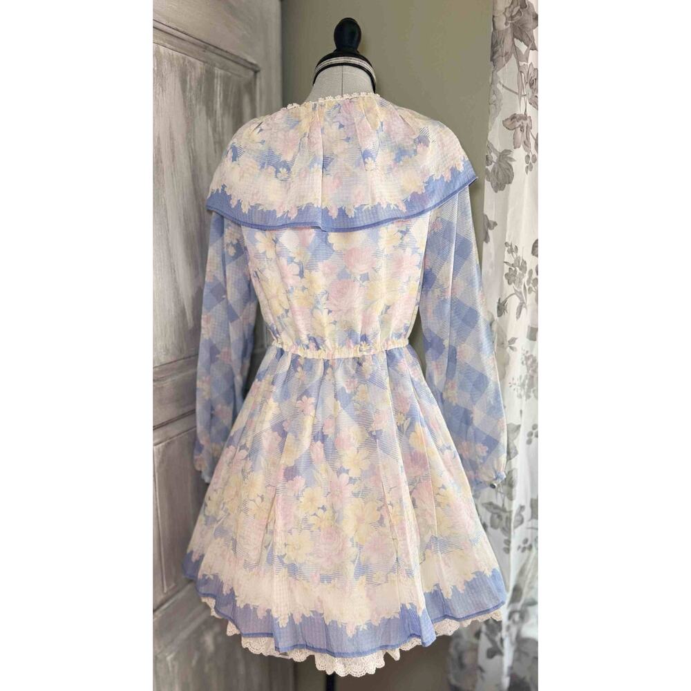 Liz Lisa Gingham x Floral Ribbon Bow Dress Jfashion Gyaru Coquette Fairycore - Picture 7 of 16